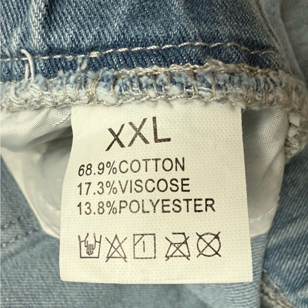 Wide Leg Drawstring Jeans Light Wash Comfort Denim Pants XL XXL - Picture 3 of 5